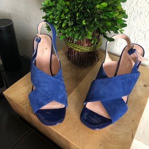 Kate Spade Christopher patent/suede sandals